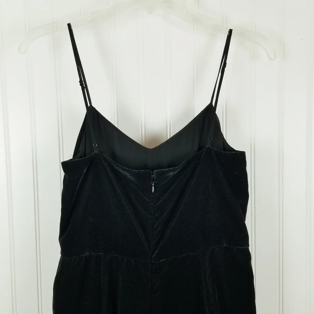 J Crew Velvet Wide Leg Crop Jumpsuit Size 0 Black Sleeveless Witchy Whimsigoth